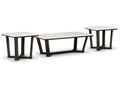 Fostead White/Espresso Coffee Table and 2 Ends