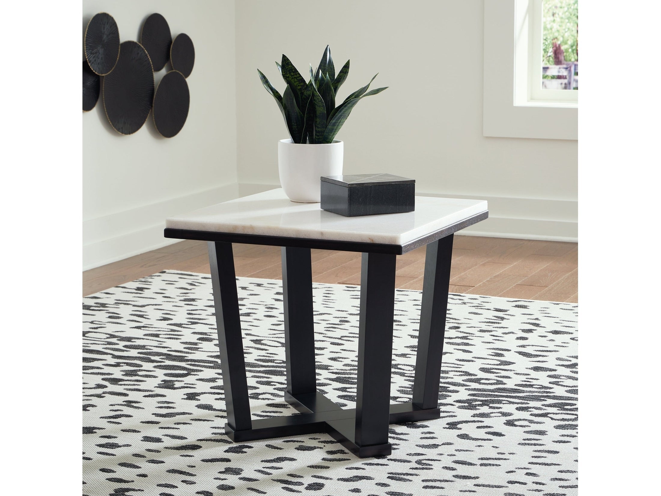 Fostead White/Espresso End Table