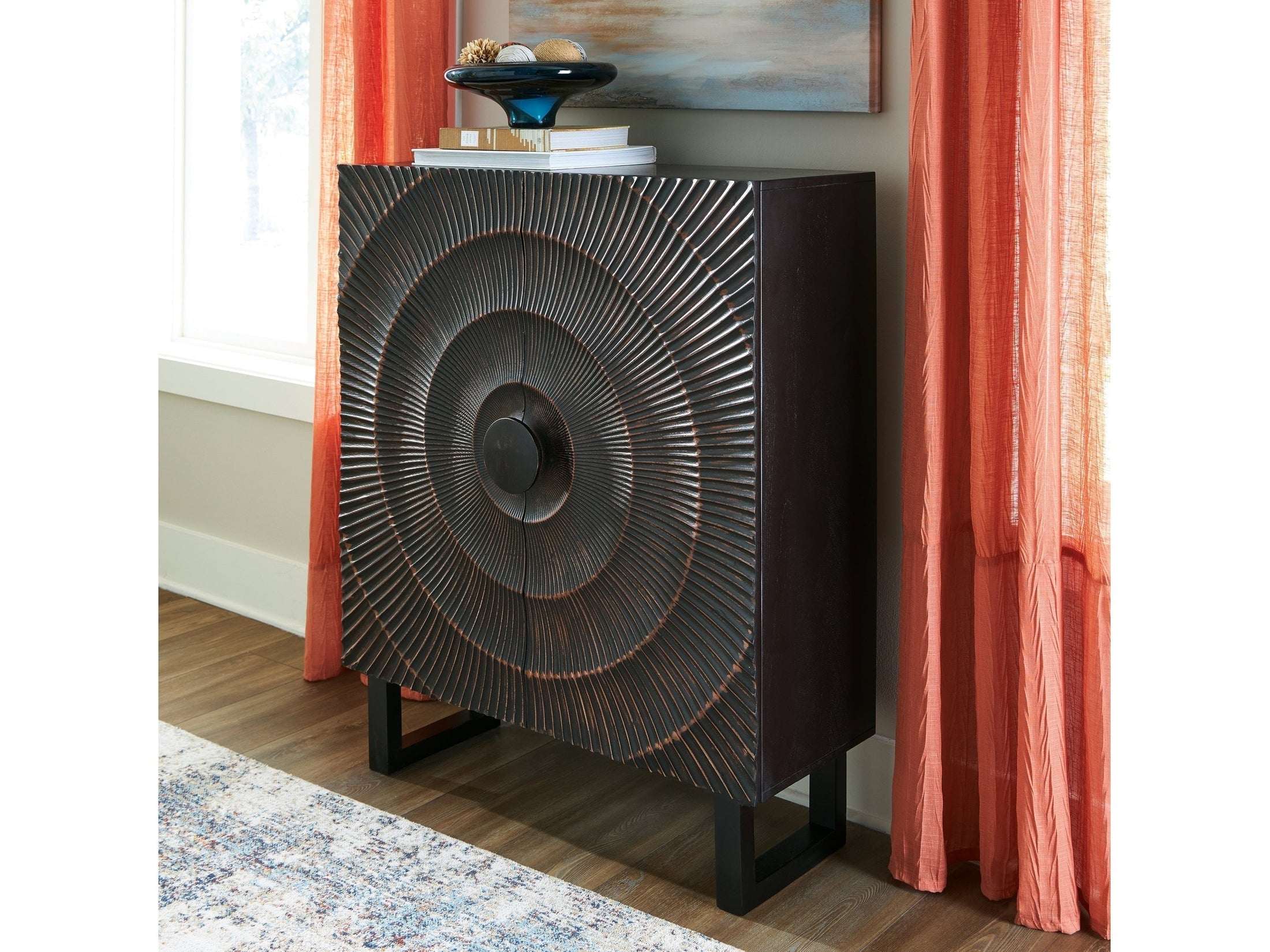 Fosterman Distressed Black Accent Cabinet