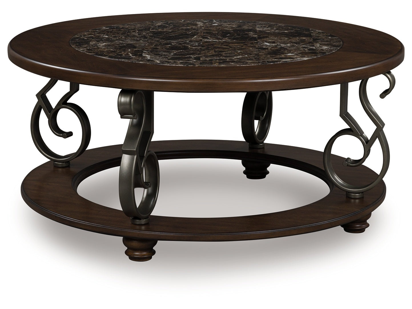 Frallyn Dark Brown Round Cocktail Table