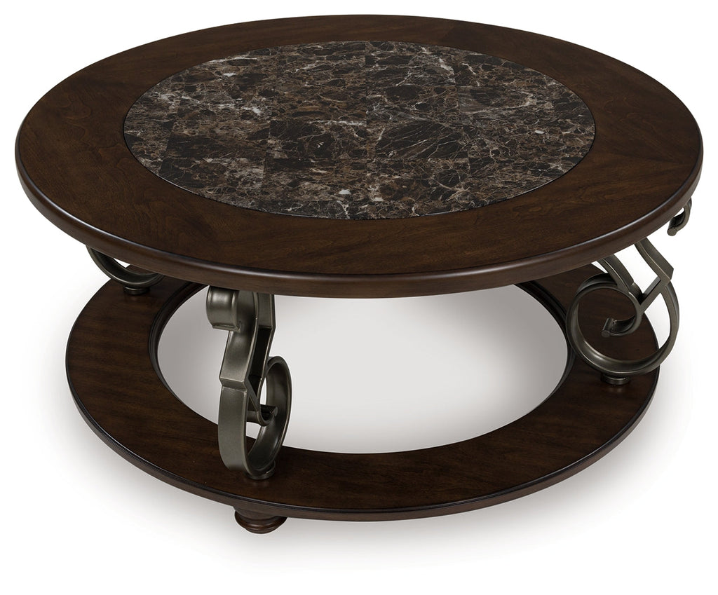 Frallyn Dark Brown Round Cocktail Table
