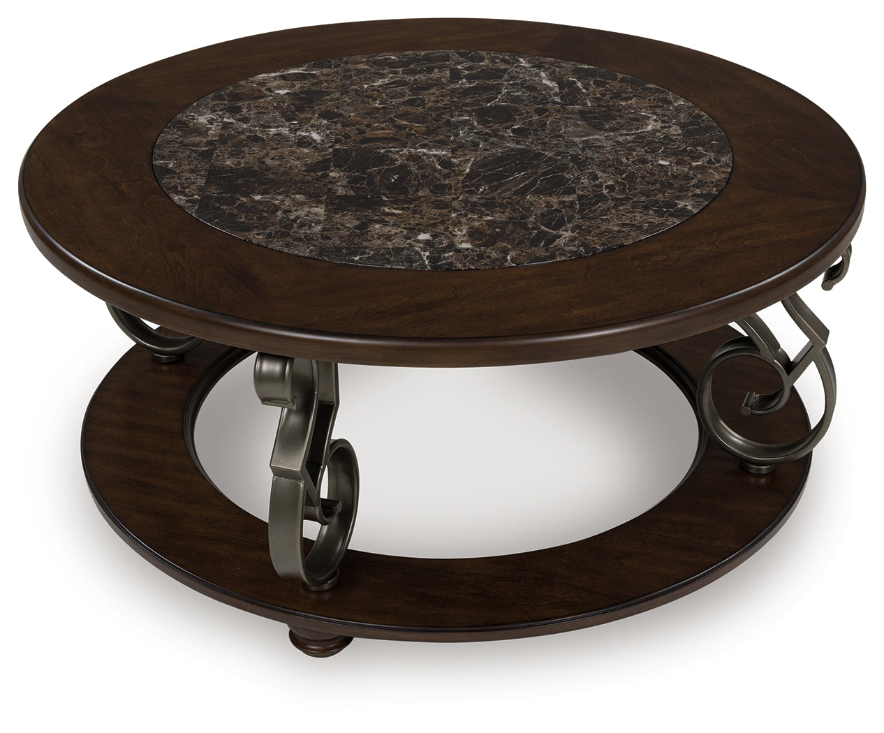 Frallyn Dark Brown Round Cocktail Table