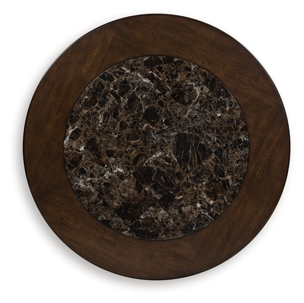 Frallyn Dark Brown Round Cocktail Table