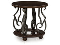 Frallyn Dark Brown Round End Table