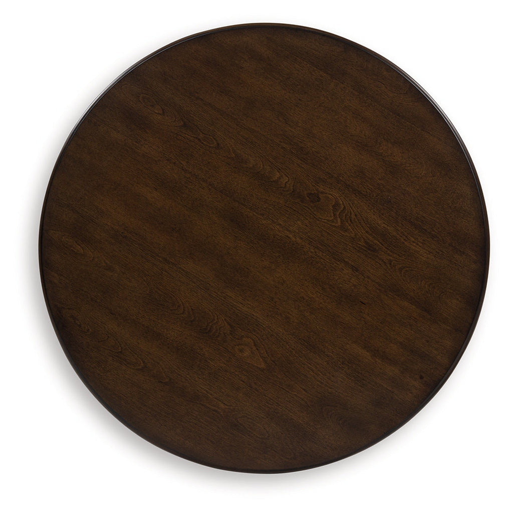 Frallyn Dark Brown Round End Table