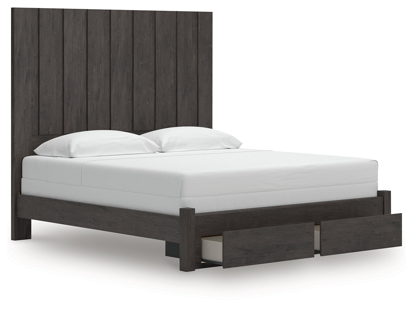 Fraluna Charcoal King Panel Storage Bed