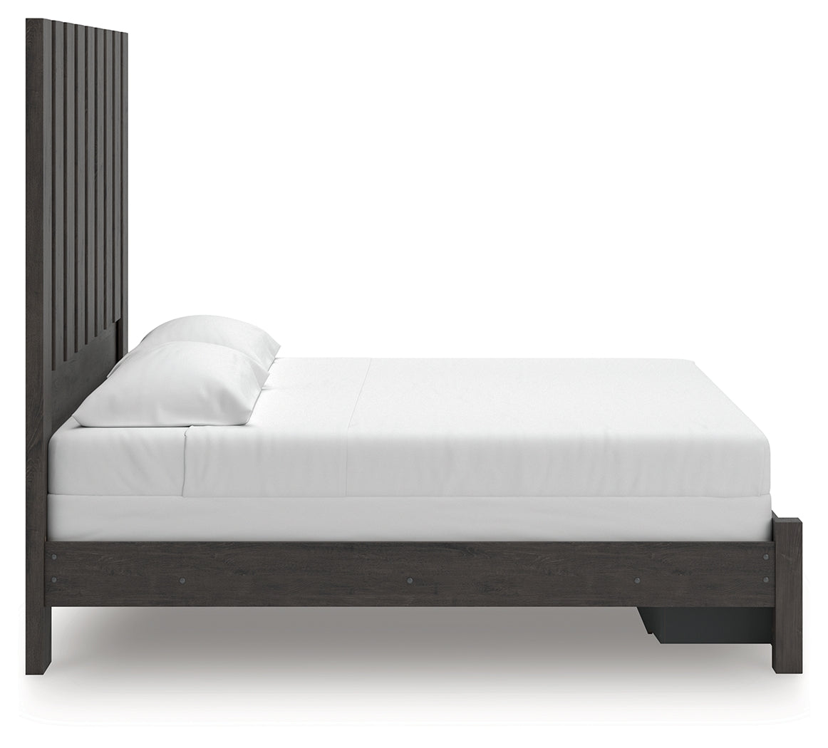 Fraluna Charcoal King Panel Storage Bed