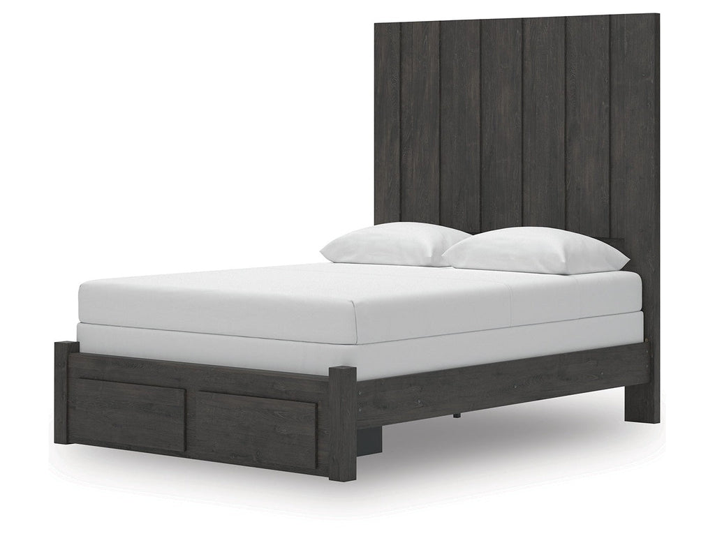 Fraluna Charcoal Queen Panel Storage Bed