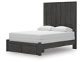 Fraluna Charcoal Queen Panel Storage Bed