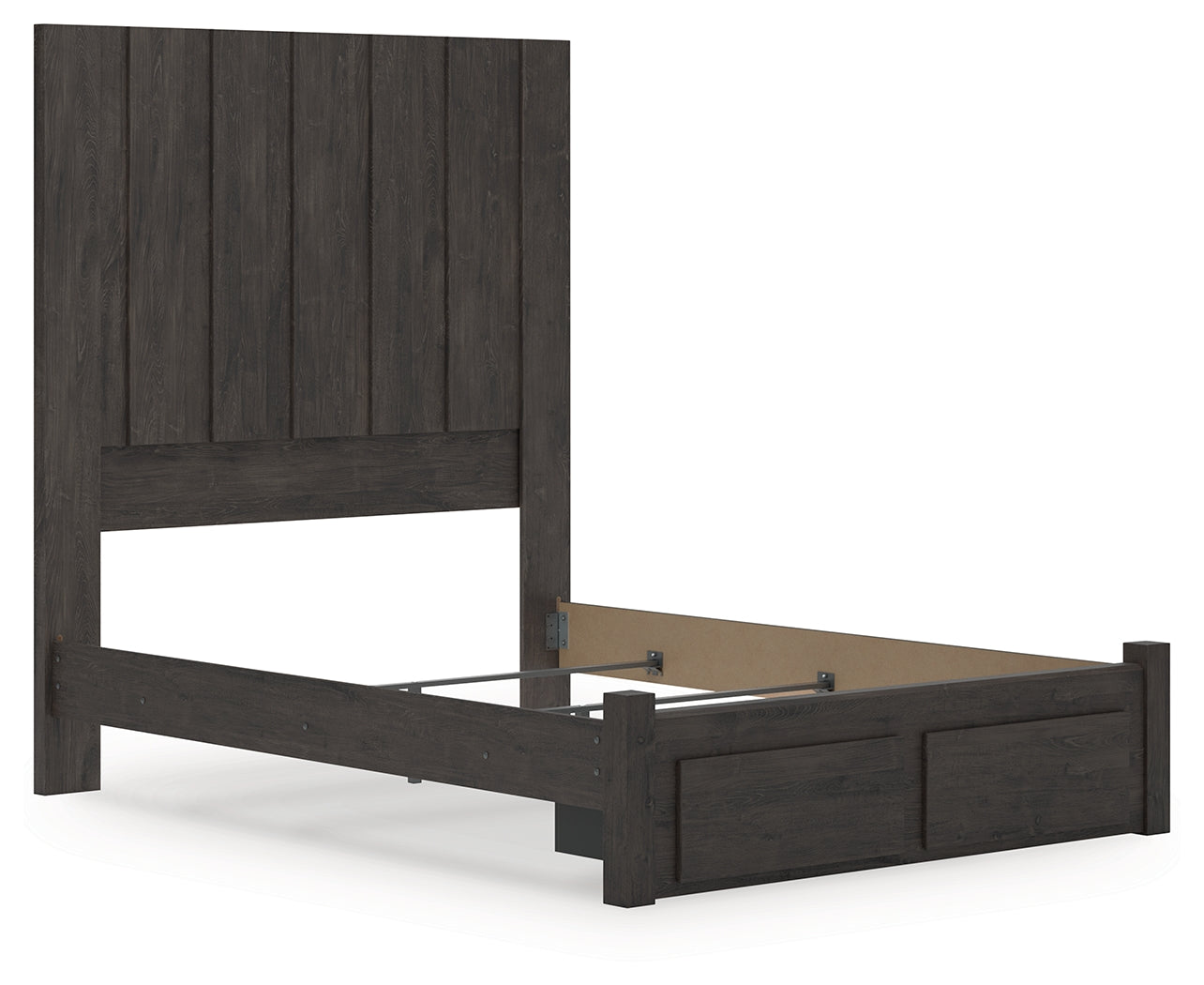Fraluna Charcoal Queen Panel Storage Bed