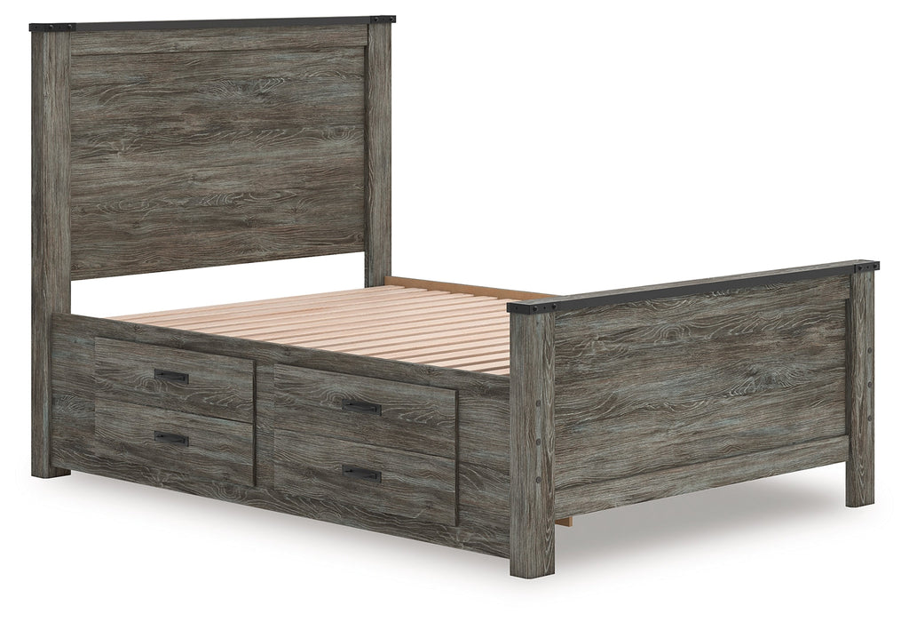 Frandern Black/Gray Full Panel Bed with Storage