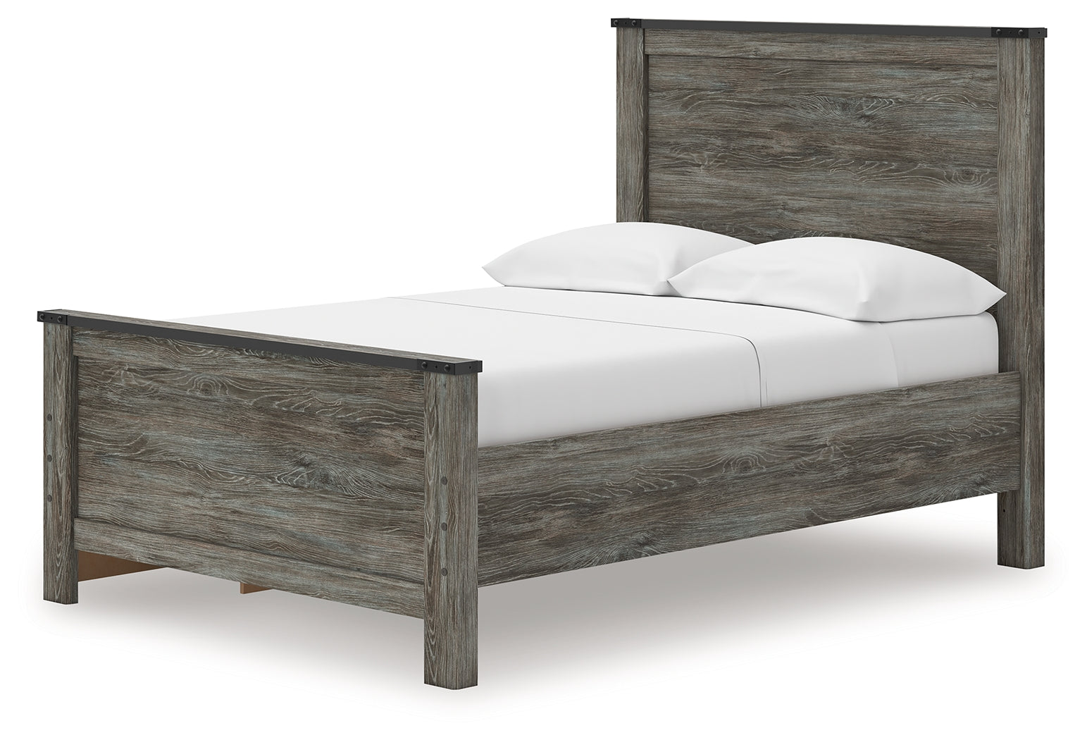 Frandern Black/Gray Full Panel Bed with Storage
