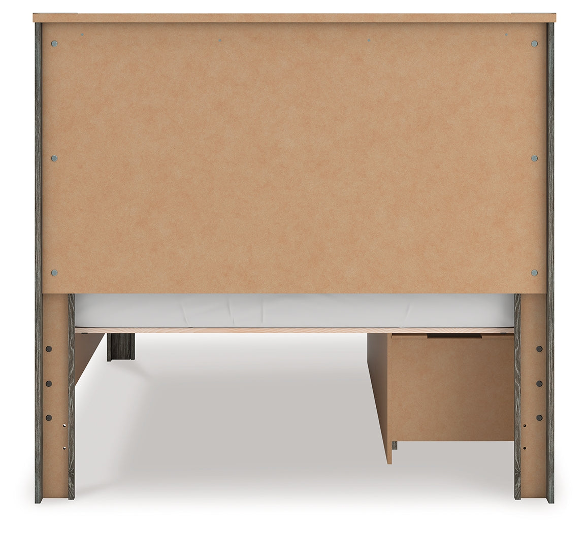 Frandern Black/Gray Full Panel Bed with Storage