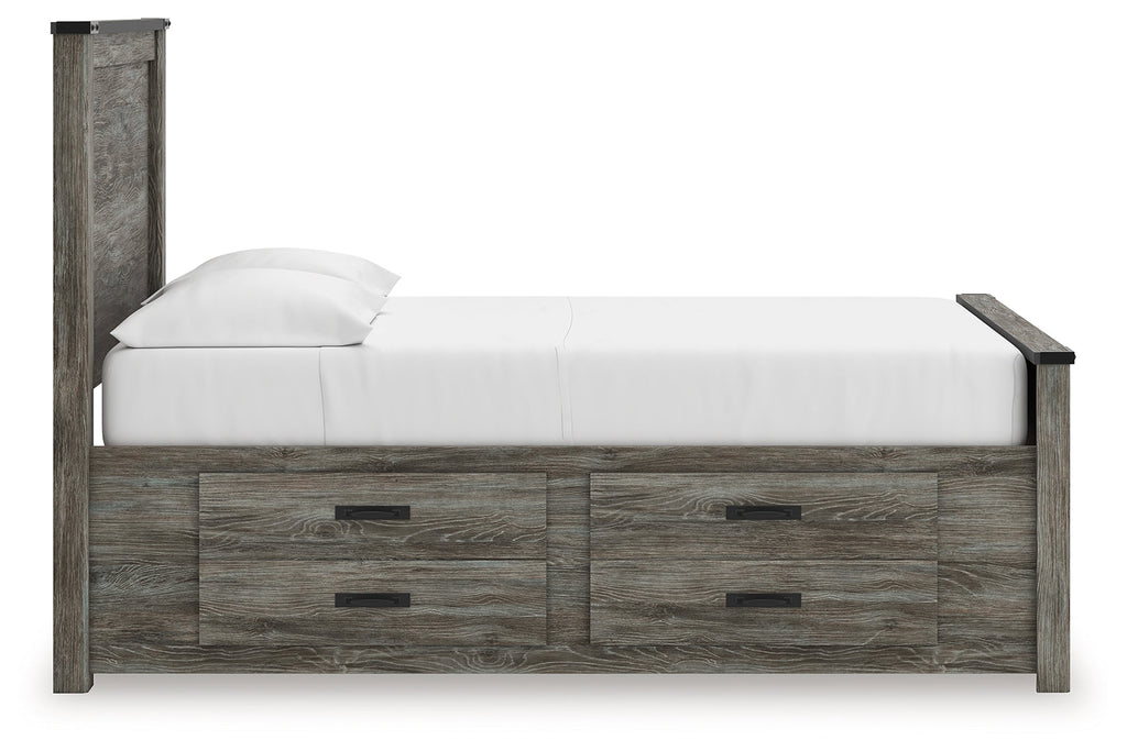 Frandern Black/Gray Full Panel Bed with Storage