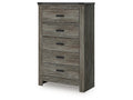 Frandern Gray Five Drawer Chest