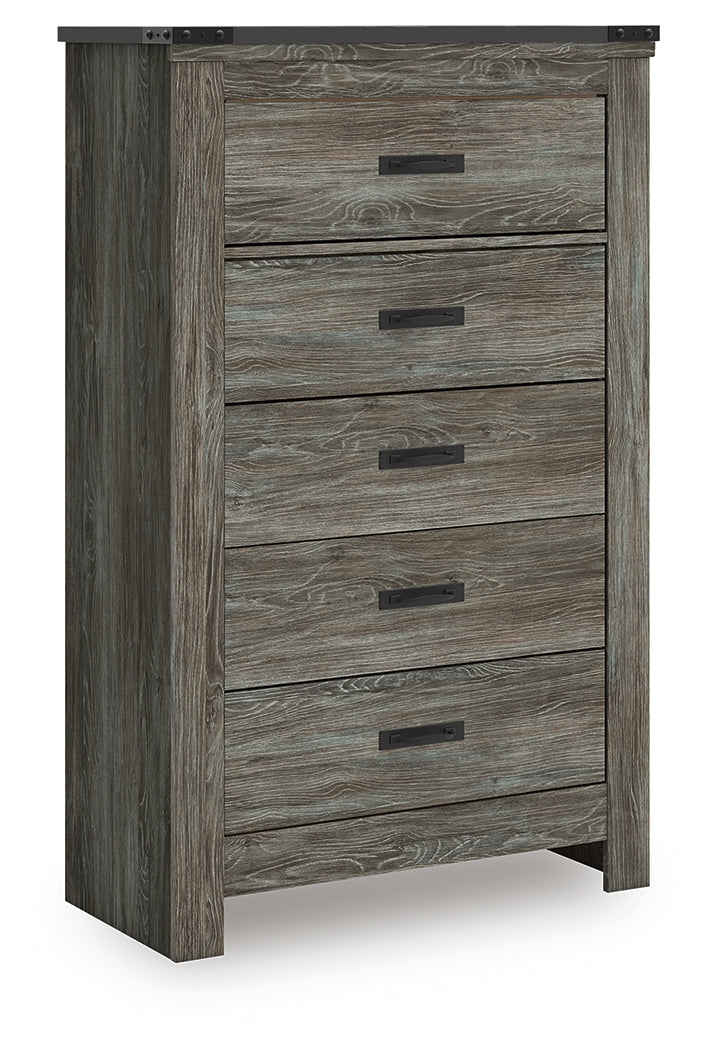 Frandern Gray Five Drawer Chest
