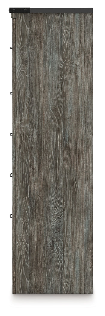 Frandern Gray Five Drawer Chest