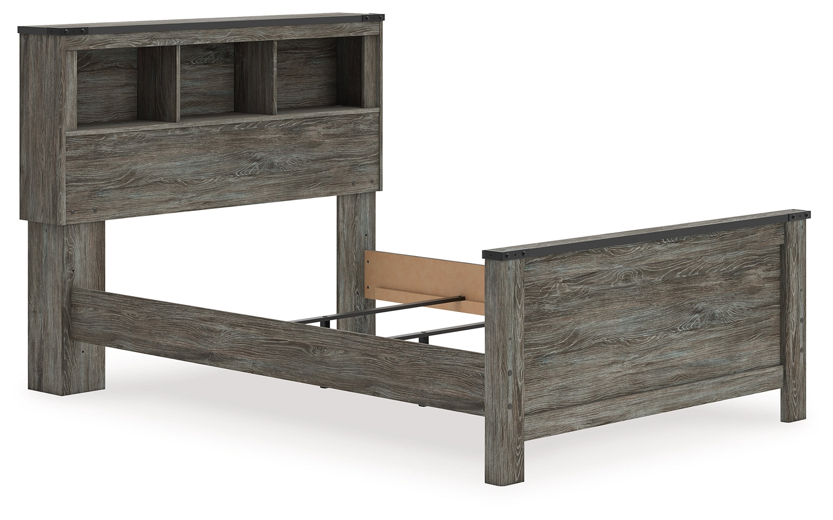 Frandern Gray Full Bookcase Bed, Dresser and Mirror