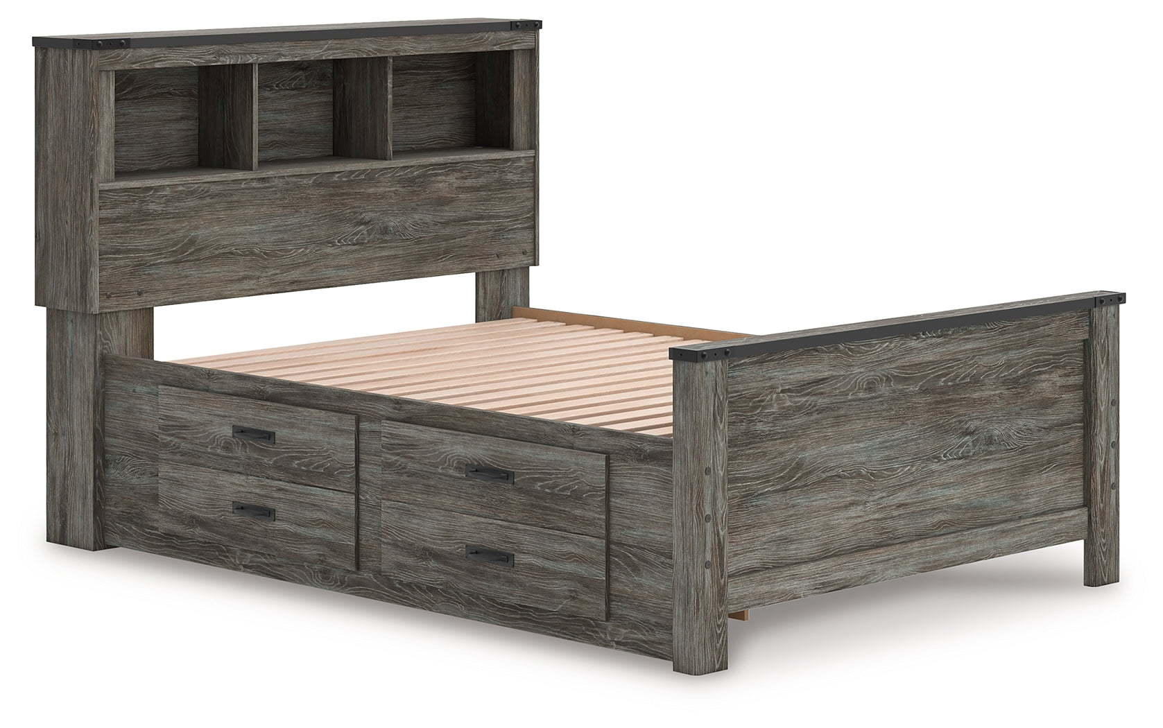 Frandern Full Bookcase Bed, Gray