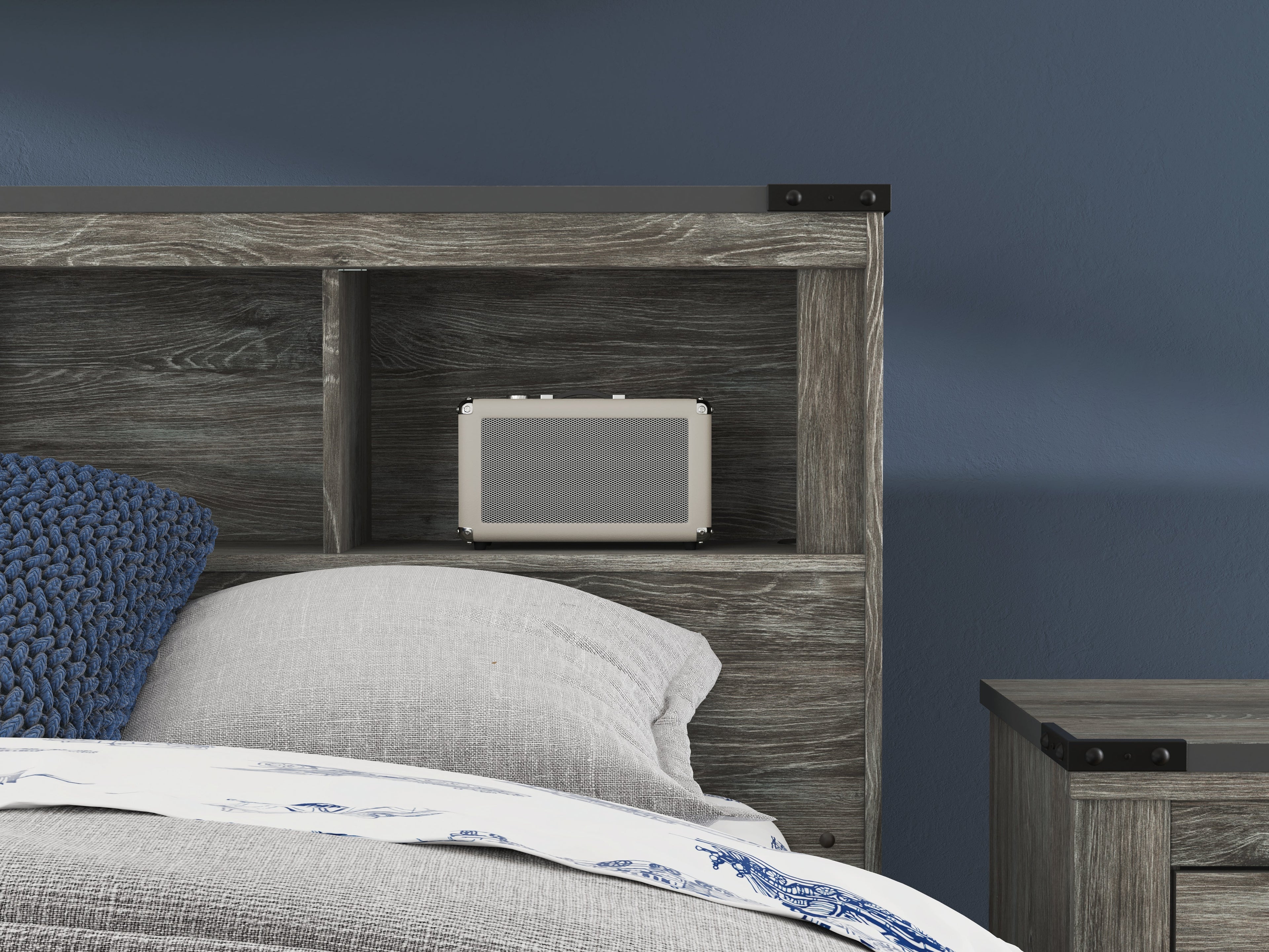Frandern Full Bookcase Bed, Gray