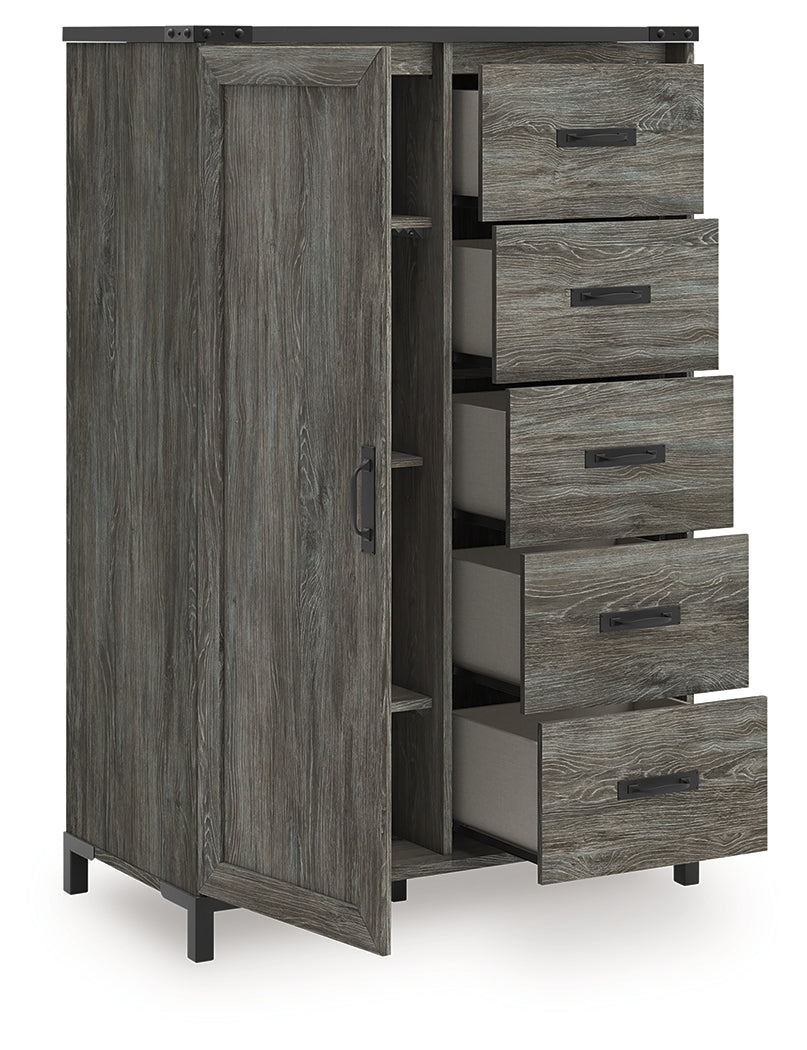 Frandern Full Bookcase Panel Bed, Gray