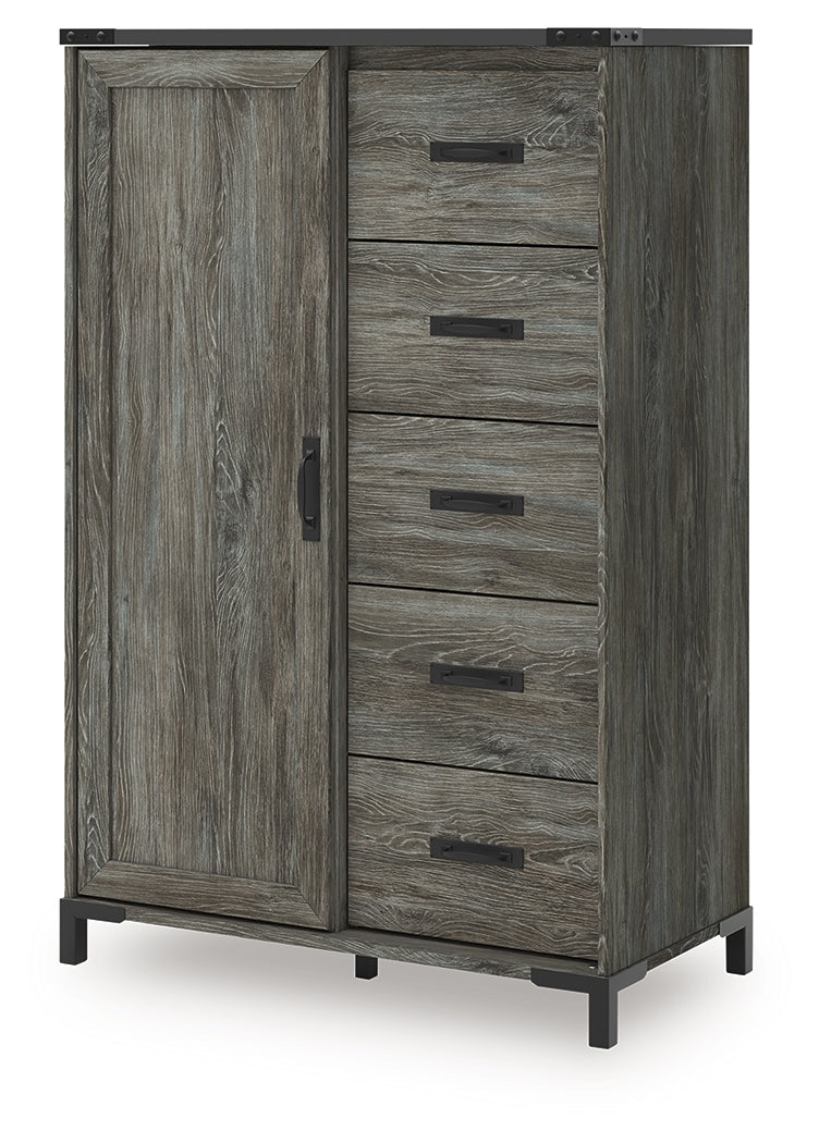 Frandern Full Bookcase Panel Bed, Gray