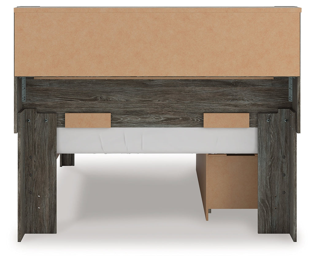 Frandern Full Bookcase Panel Bed, Gray