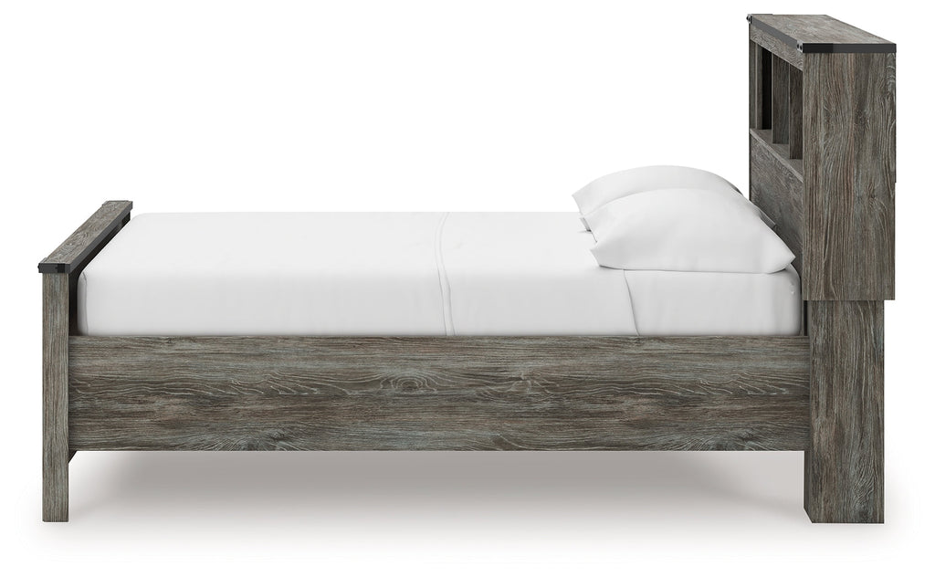 Frandern Full Bookcase Panel Bed, Gray