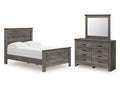 Frandern Gray Full Panel Bed, Dresser and Mirror