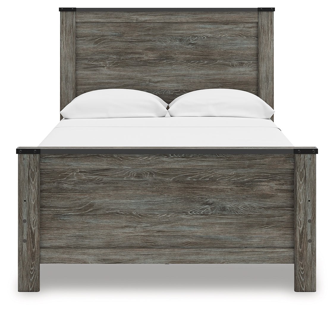 Frandern Gray Full Panel Bed, Dresser and Mirror