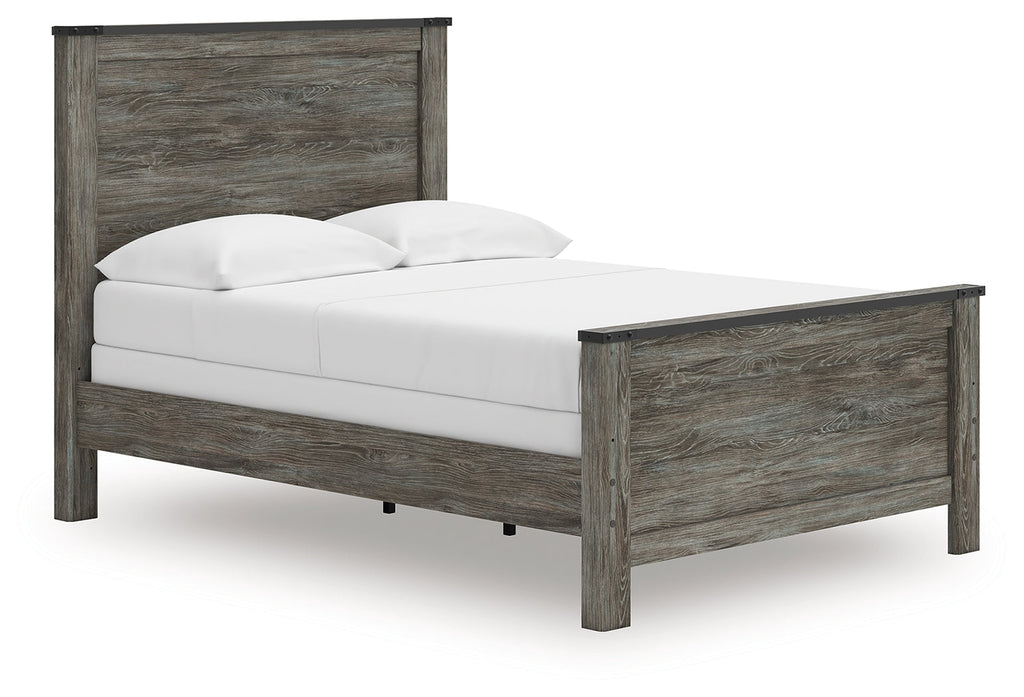 Frandern Gray Full Panel Bed, Dresser and Mirror