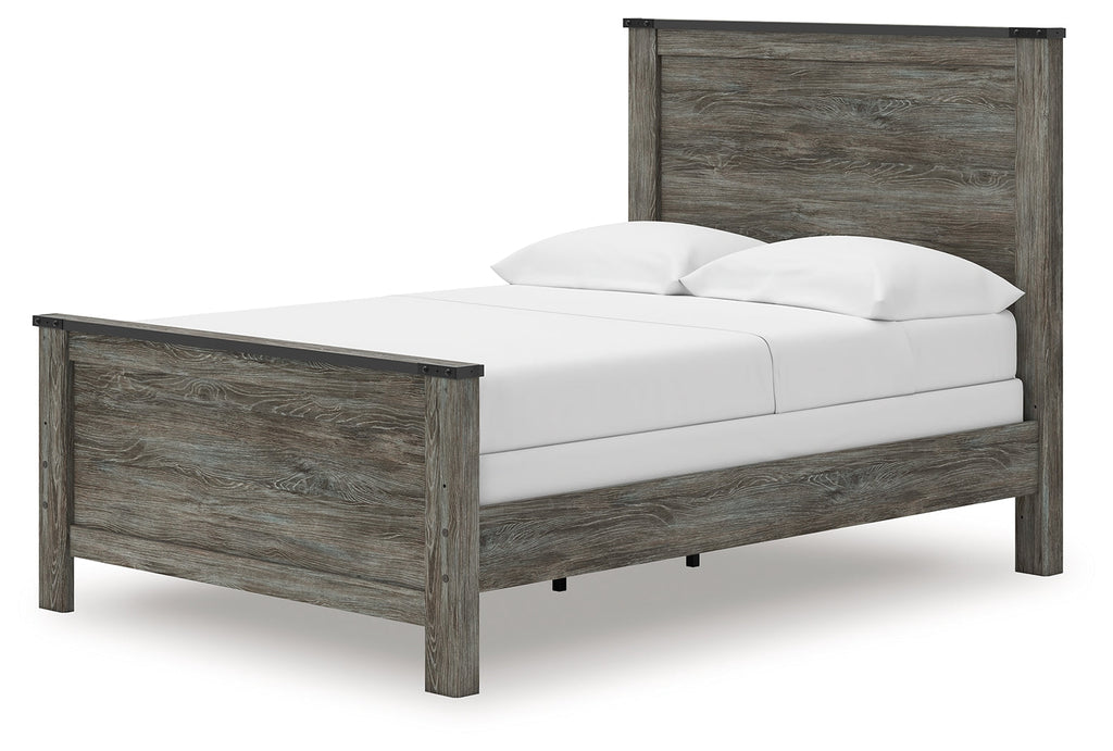 Frandern Gray Full Panel Bed, Dresser and Mirror