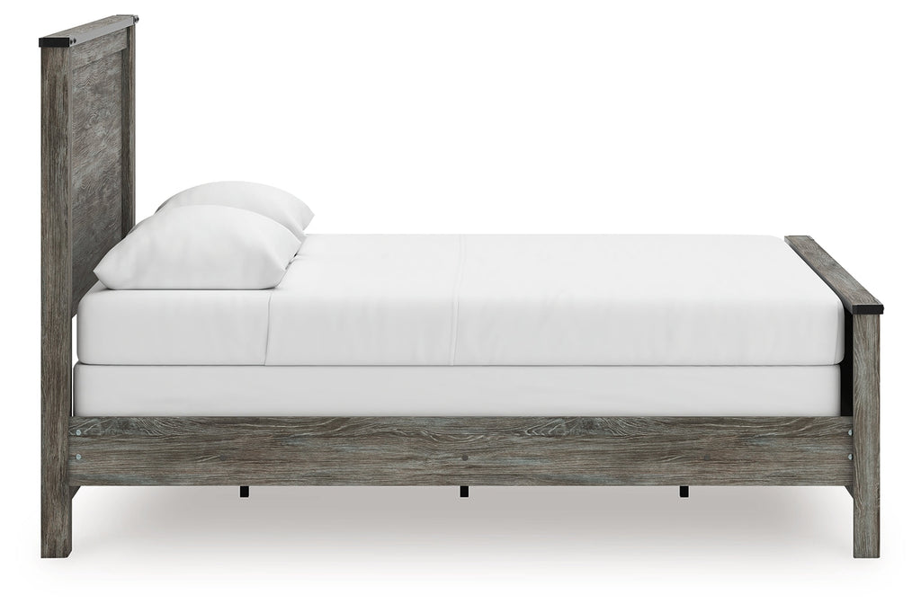 Frandern Queen Panel Bed, Dresser, Mirror, Chest and 2 Nightstands, Gray