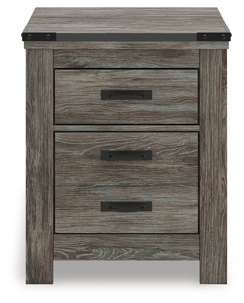 Frandern Queen Panel Bed, Dresser, Mirror, Chest and 2 Nightstands, Gray