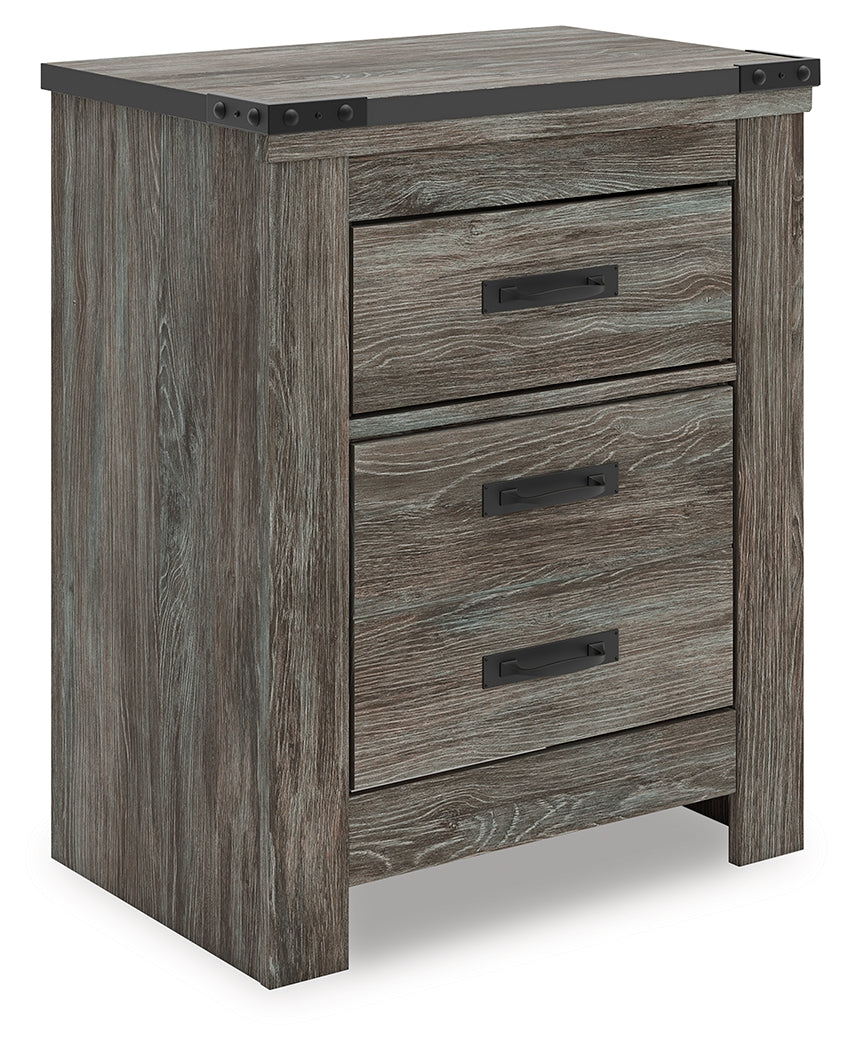 Frandern Queen Panel Bed, Dresser, Mirror, Chest and 2 Nightstands, Gray