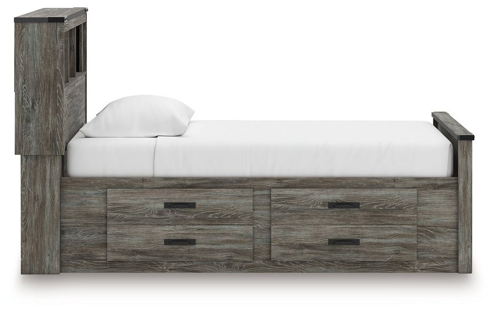 Frandern Twin Bookcase Bed, Gray