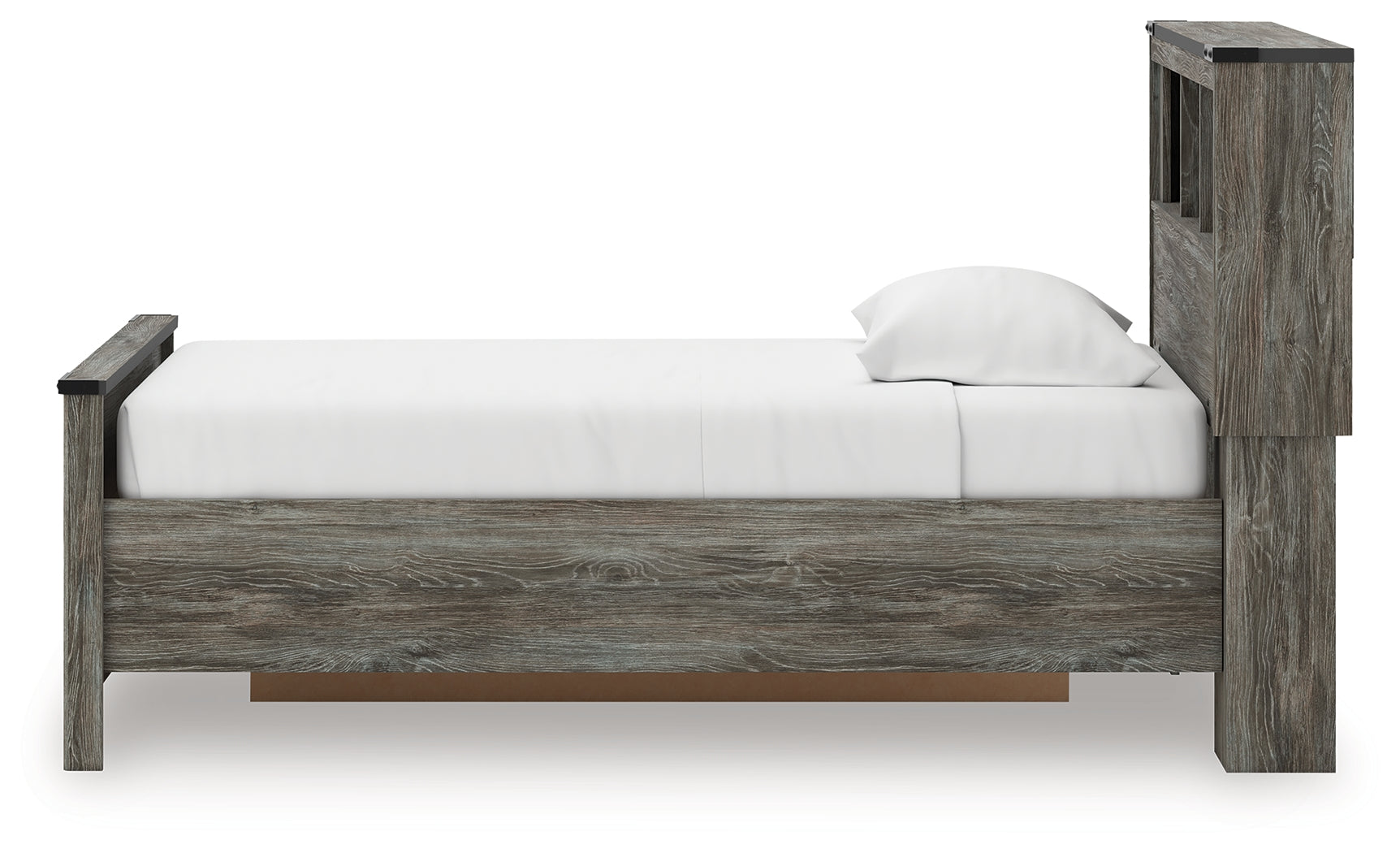 Frandern Twin Bookcase Bed, Gray