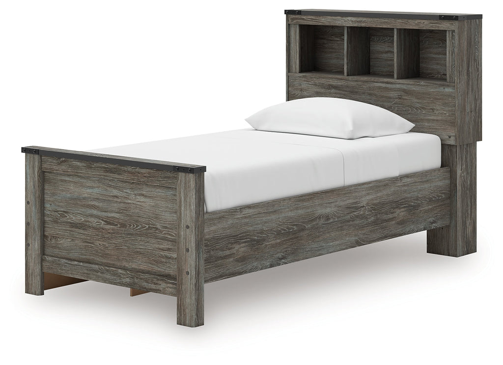 Frandern Twin Bookcase Bed, Gray