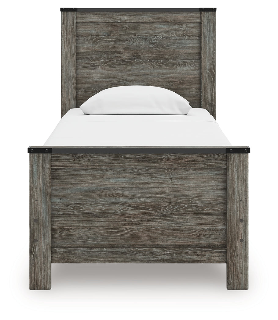 Frandern Gray Twin Panel Bed, Dresser and Mirror