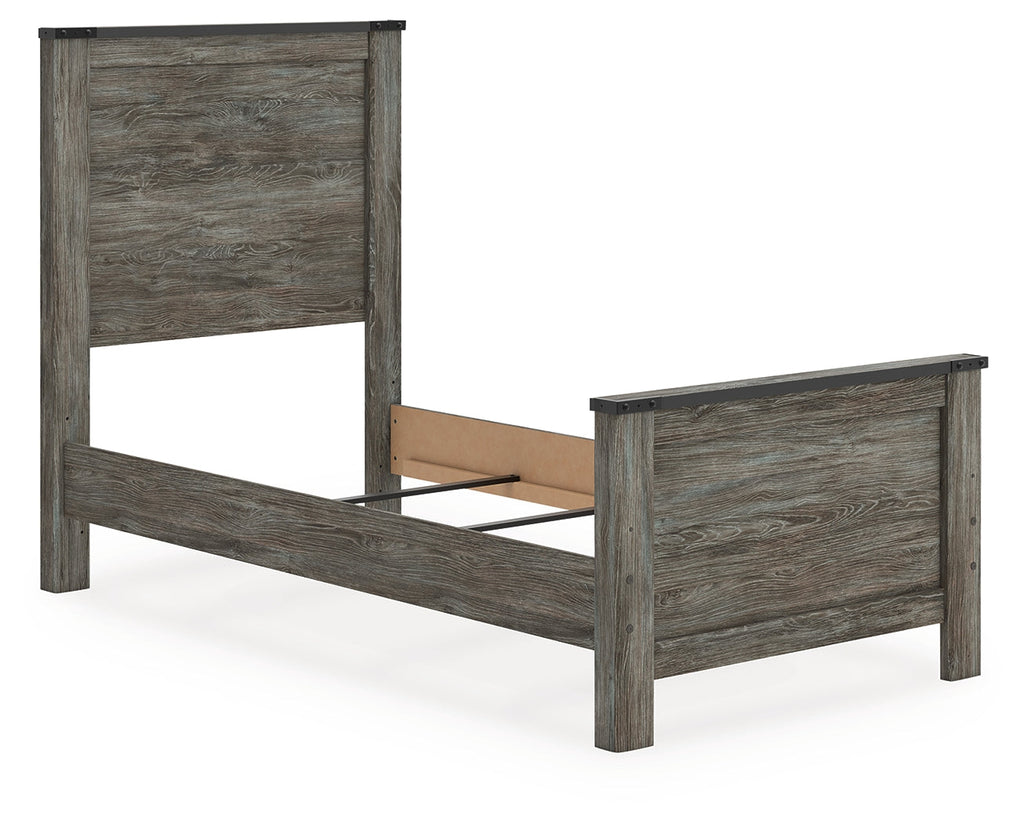 Frandern Gray Twin Panel Bed, Dresser and Mirror