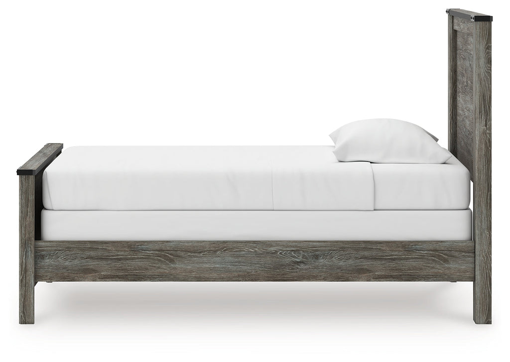 Frandern Gray Twin Panel Bed, Dresser and Mirror