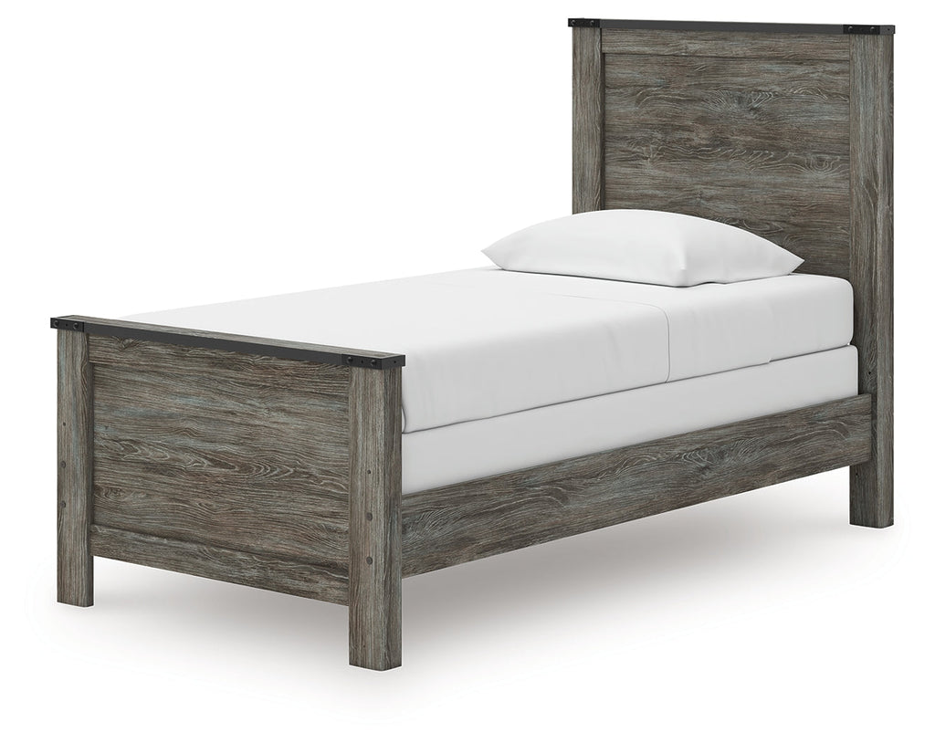 Frandern Gray Twin Panel Bed, Dresser and Mirror