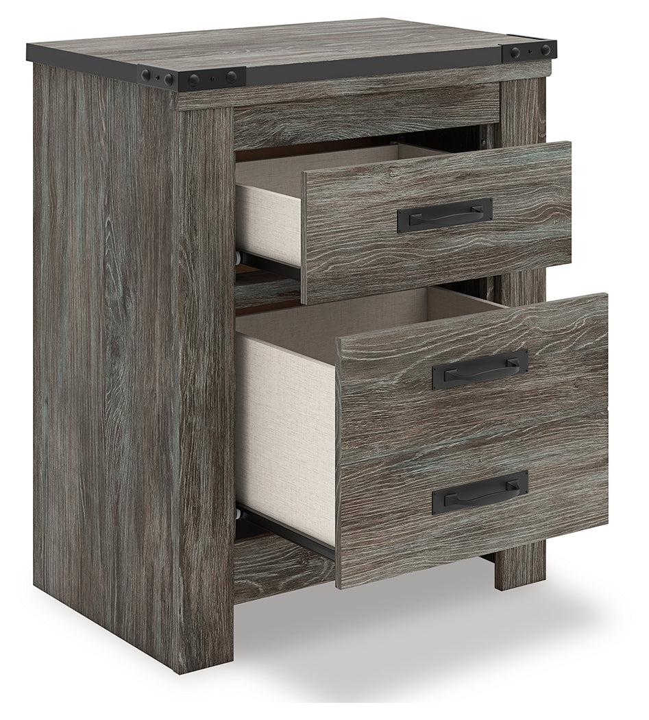 Frandern Gray Two Drawer Night Stand
