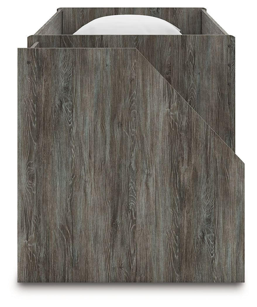 Frandern Warm Gray Twin Over Twin Loft Bed and Mattresses