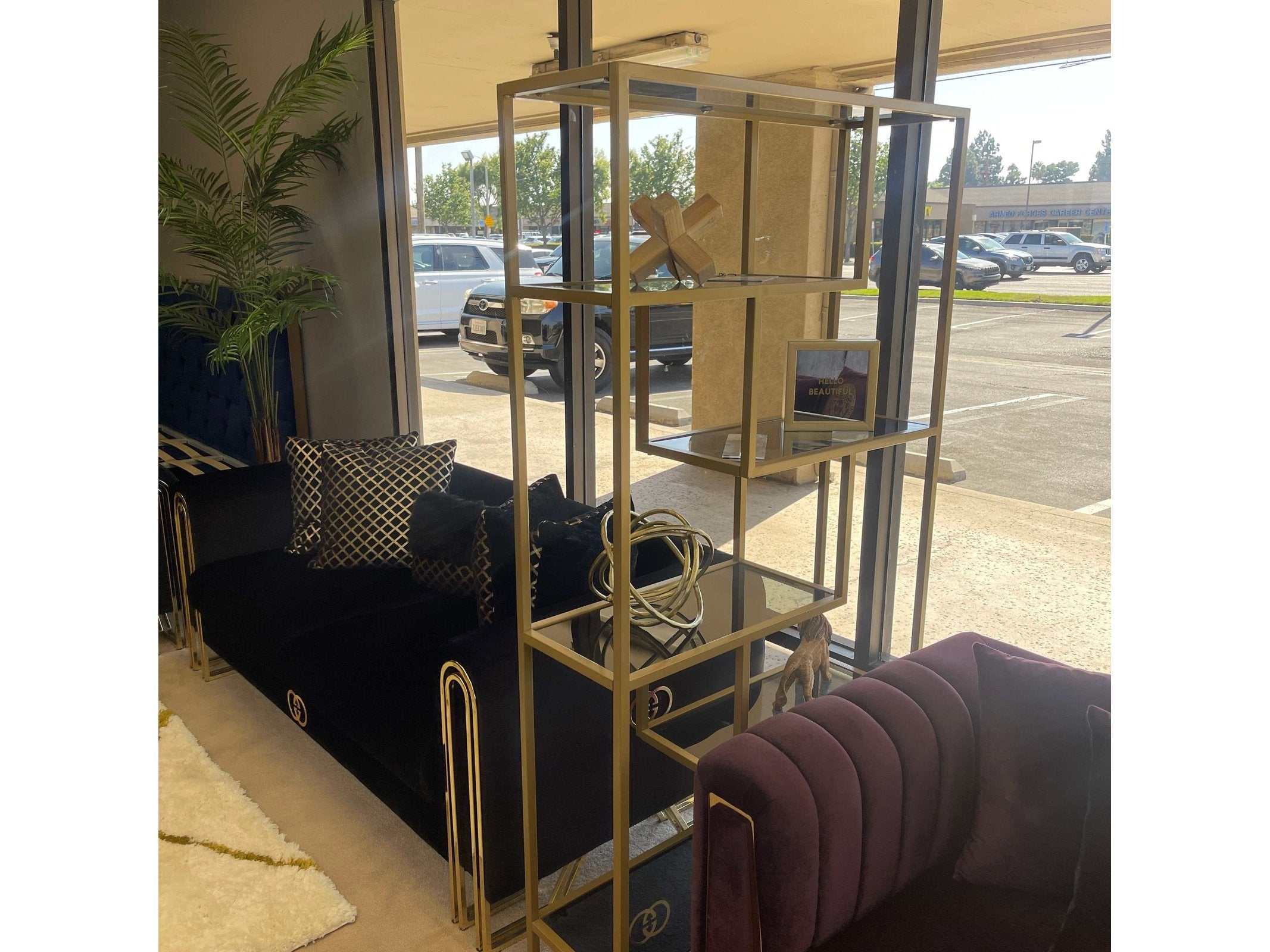 Frankwell Gold Finish Bookcase