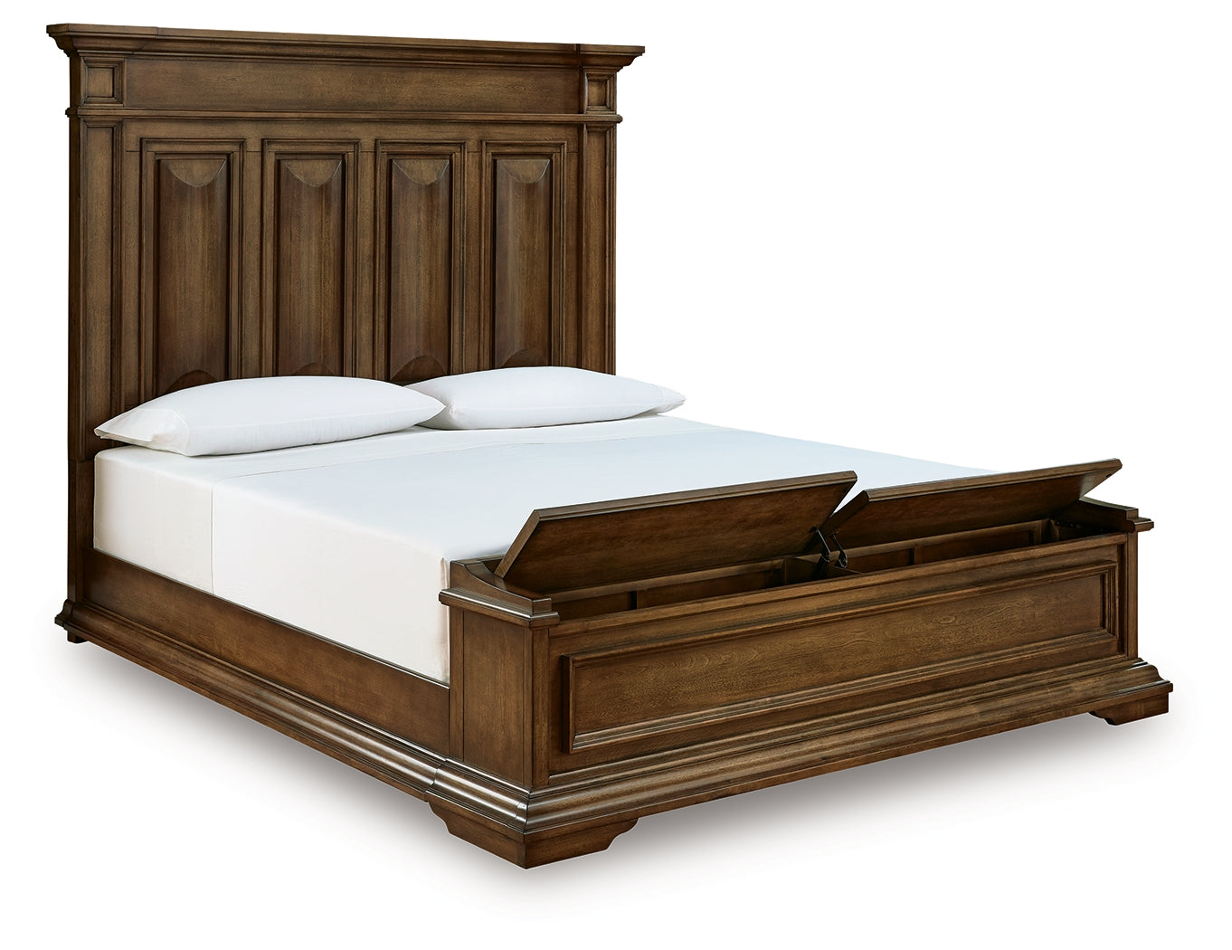 Frantanna Brown California King Panel Storage Bed