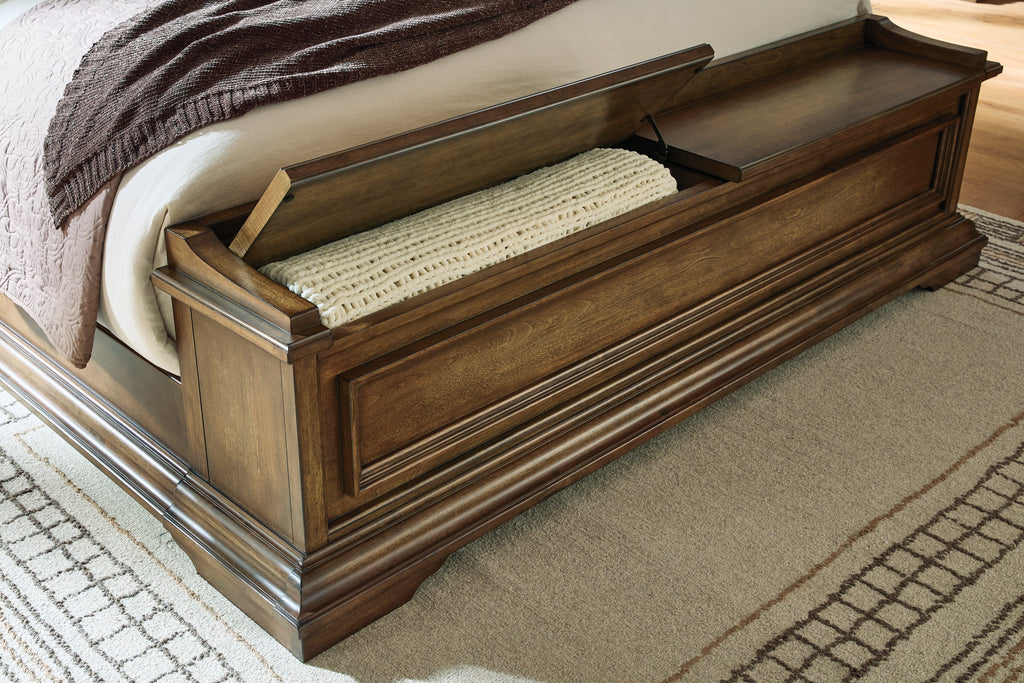 Frantanna Brown King Panel Storage Bed
