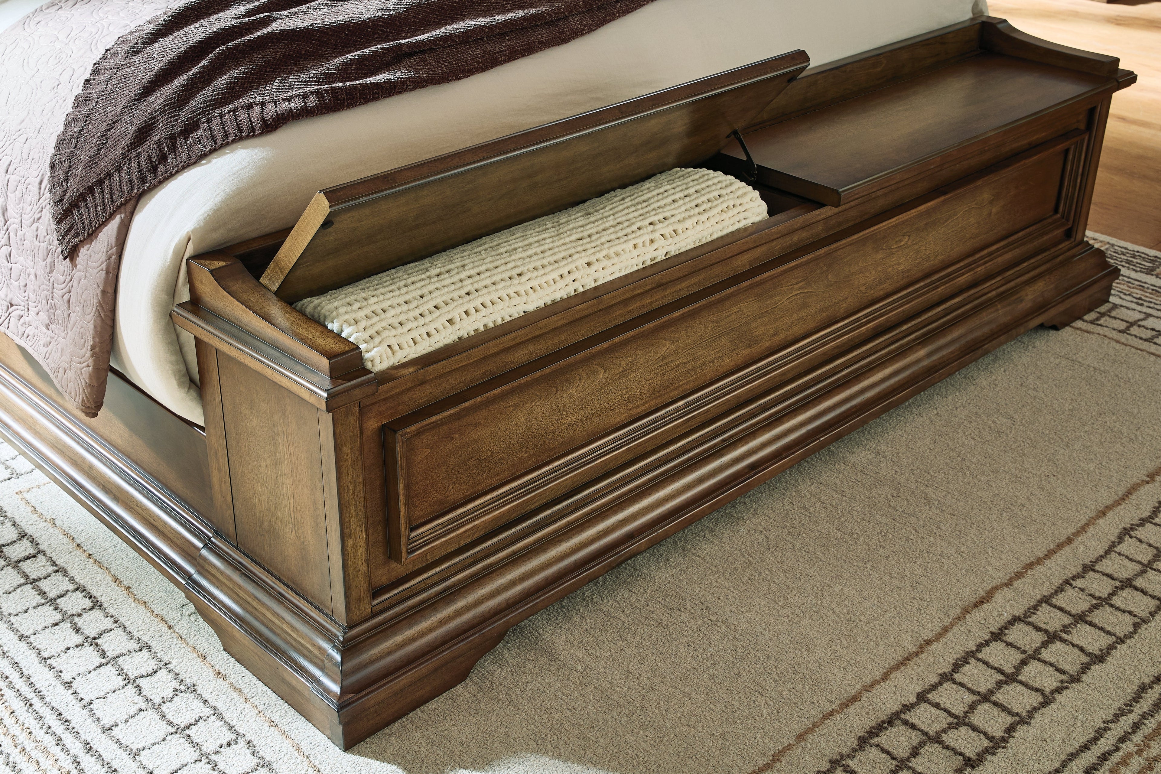 Frantanna Brown King Panel Storage Bed