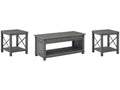 Freedan Grayish Brown Coffee Table and 2 End Tables