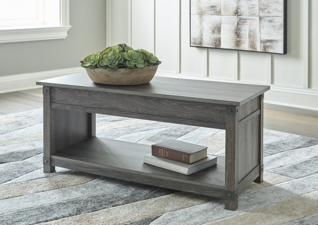 Freedan Grayish Brown Coffee Table and 2 End Tables